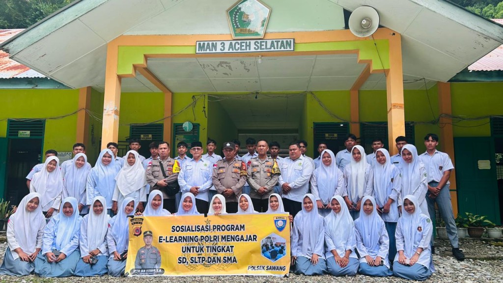 Polsek Sawang Sosialisasikan Program E-Learning Polri Mengajar di MAN 3 Aceh Selatan