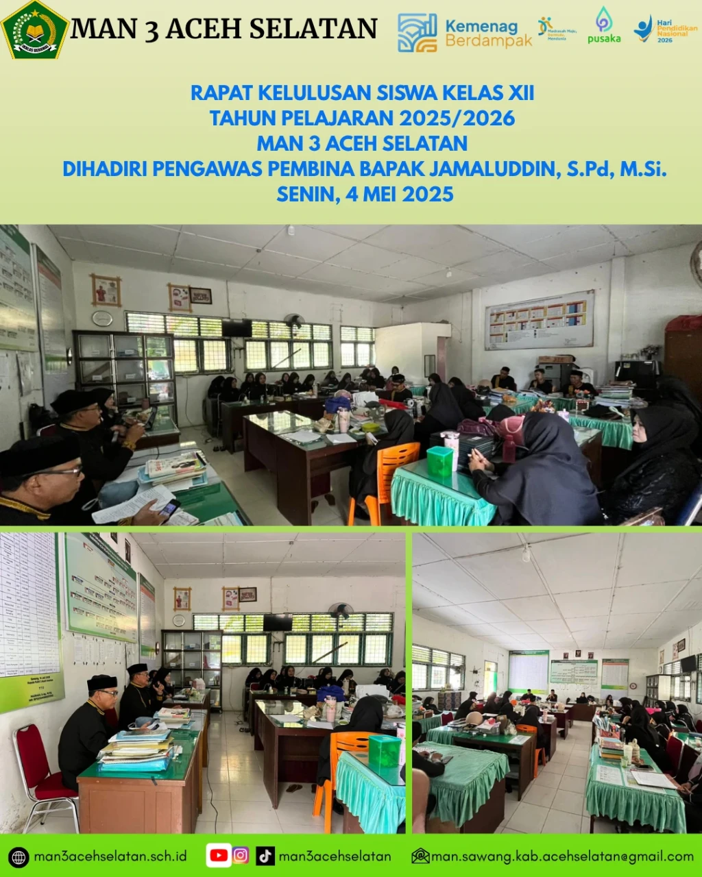 MAN 3 Aceh Selatan Gelar Rapat Penentuan Kelulusan Siswa Kelas XII Tahun Pelajaran 2025/2026